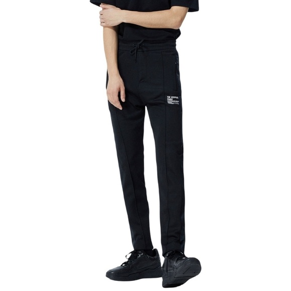 The Kooples Black Joggers With Satin Trim Men’s Size Medium - Picture 2 of 13